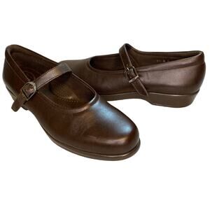 SAS Maria Mary Jane Brown Leather Shoe Women Sz 9.5N Tripad Comfort Made in USA
